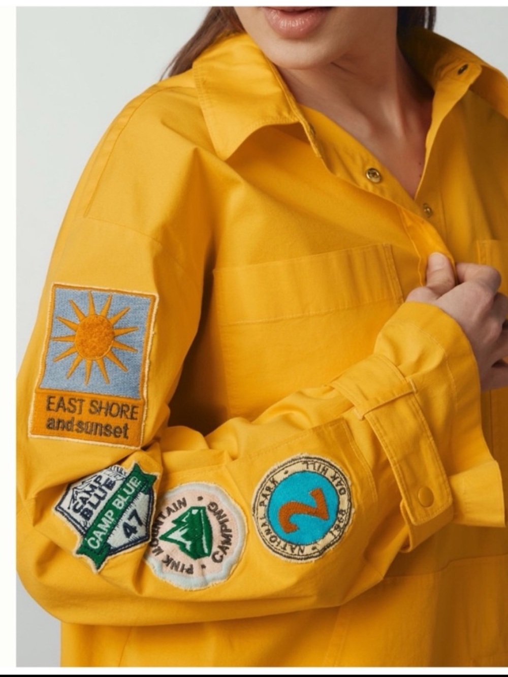 NWT Anthro Maeve Fisherman East Shore, Camping Hook Line Long-Sleeve Popover Top